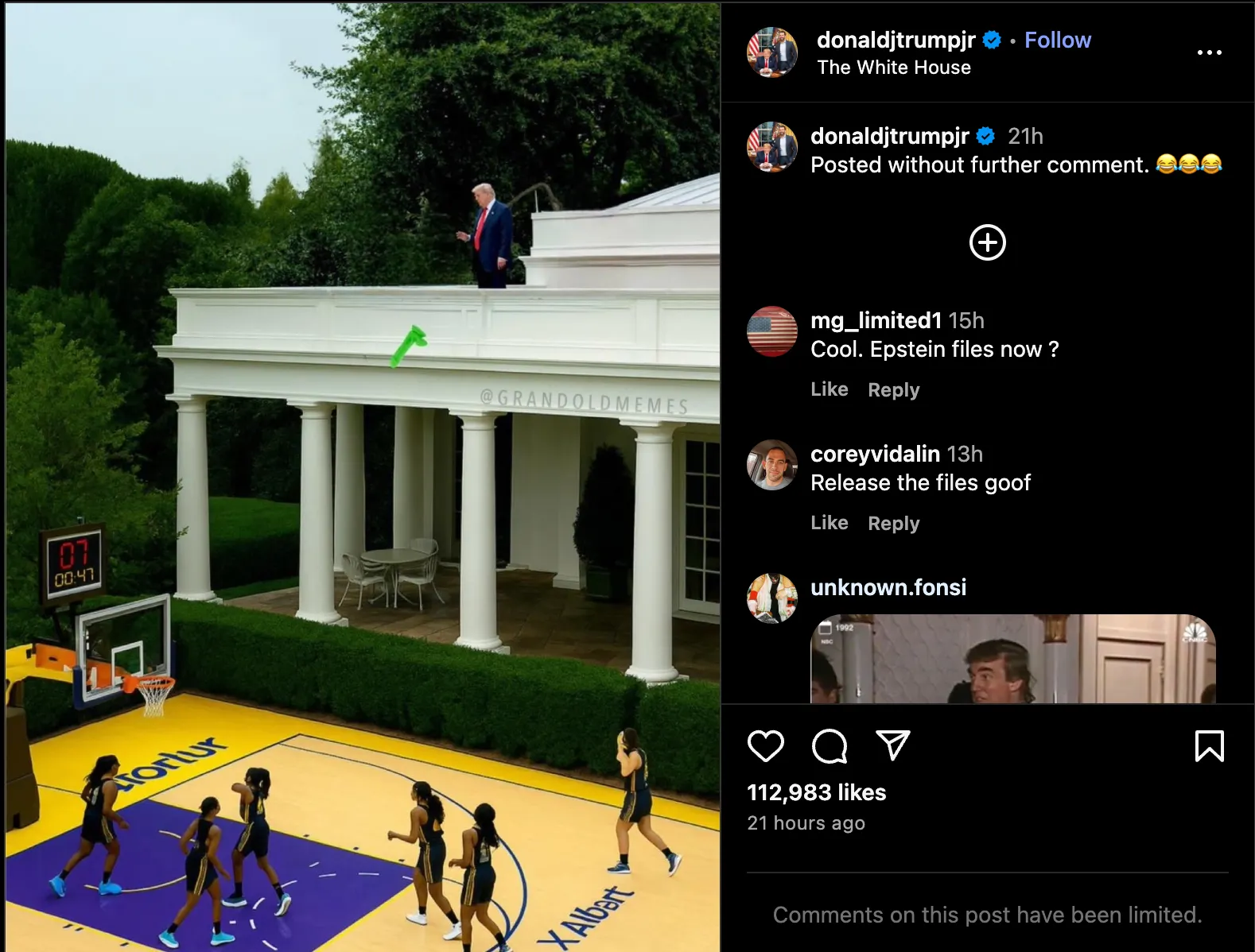 donald trump jr. instagram post